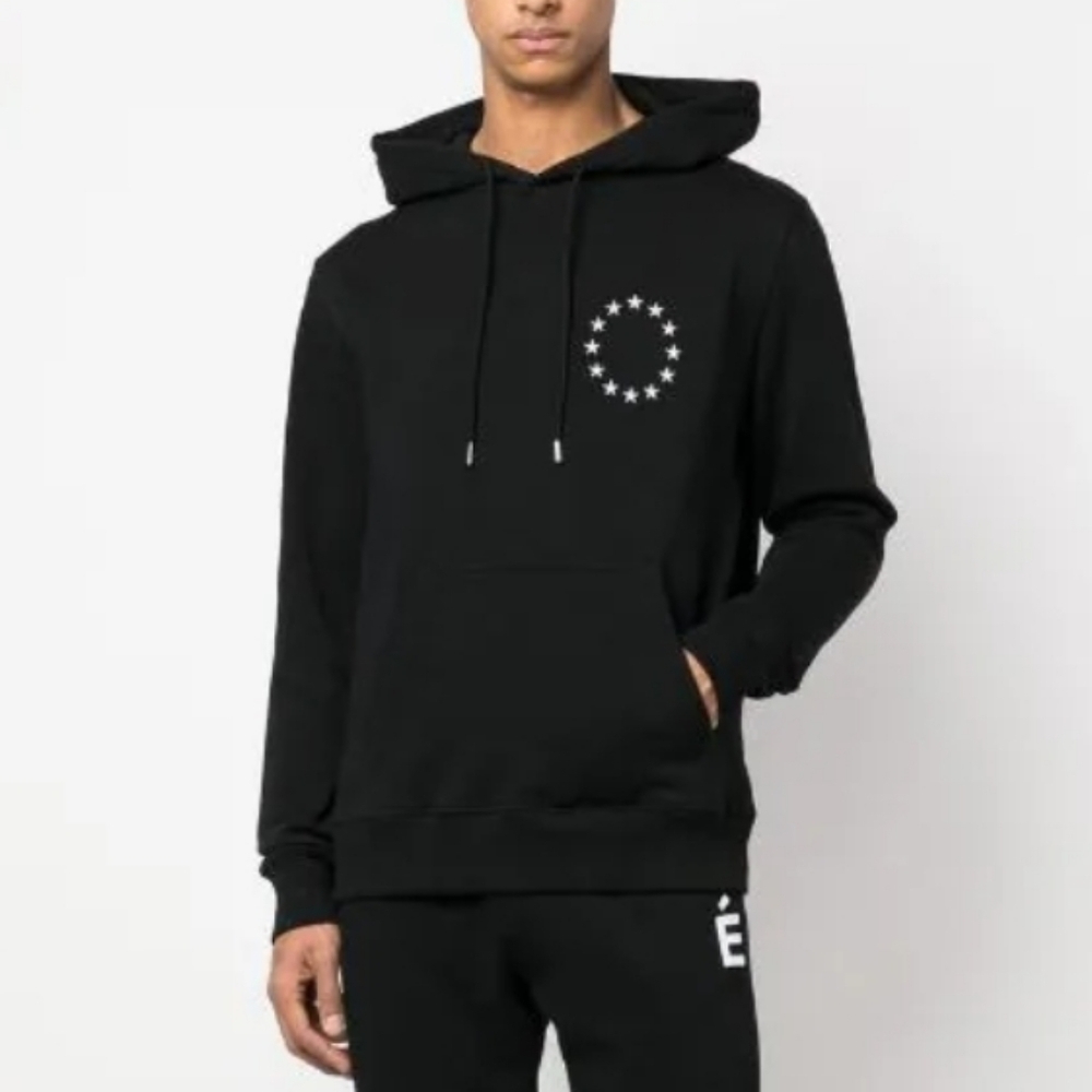 Etudes Klein Europa Stars-embroidered Hoodie in Black Mens Size S - Picture 4 of 11